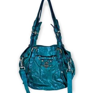 Vintage Juicy Couture Green Leather Bag Brass Locks